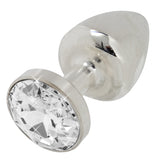 BUTTPLUG SILVER W CRYSTAL 25MM