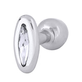 BUTTPLUG OVAL ALUMINIUM  W CRY 30MM