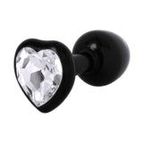 BUTTPLUG HEART W CRYSTAL BLACK 30MM