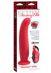 FF ELITE VIBRATING 9" DILDO RED
