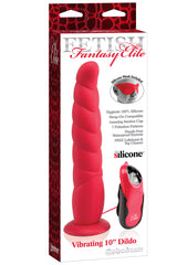 FF ELITE VIBRATING 10" DILDO RED