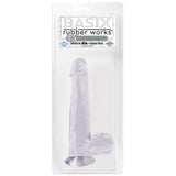 BASIX 7.5" DONG W SUCTION CUP CLEAR