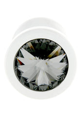 JEWELL BUTT PLUG ROUND WHITE 25MM