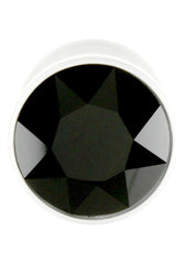 JEWELL BUTT PLUG ROUND WHITE 30MM